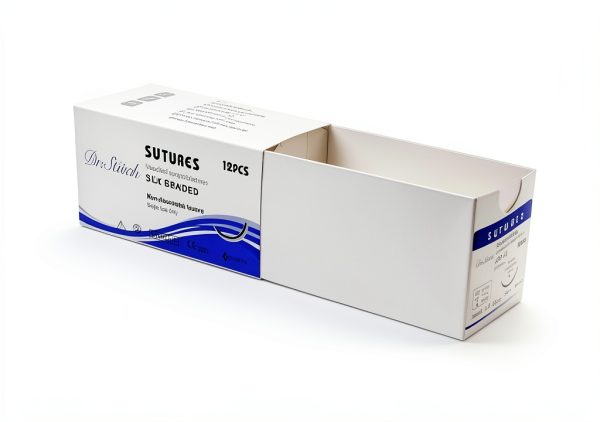 CynaMed Suture Thread with Needle 12pk Black 4/0 22mm Reverse Cutting-1