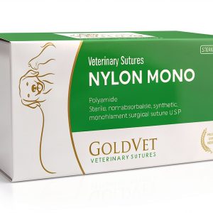 Nylon Veterinary Suture 0, 1/2 Round 36m Reverse Cutting Needle (Comparable to Ethilon), 35"-0