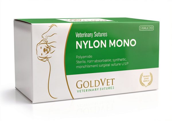 Nylon Veterinary Suture 0, 1/2 Round 36m Reverse Cutting Needle (Comparable to Ethilon), 35"-0