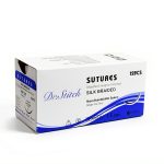 CynaMed Suture Thread with Needle 12pk Black 4/0 22mm Reverse Cutting-0
