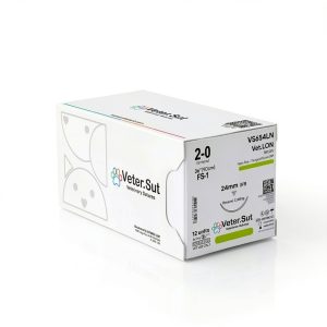 VeterSut VetLON Non-Absorbable Nylon Surgical Suture USP Size 2-0, (FS-1) 3/8 24mm Reverse Cutting Needle, 36 Inches (90 cm), 12 Count, Veterinary Use-0