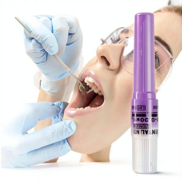 SurgiMac Plastic Hub Dental Needle Self-Threading Dental Needles Blunt Tip Needles Disposable Needles Plastic Needle Dental Tools Surgical Needle Short & Long (30G-X Short, Purple)-1