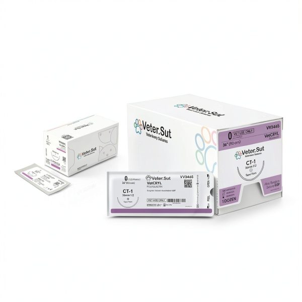 VeterSut VetLON Non-Absorbable Nylon Surgical Suture USP Size 2-0, (FS-1) 3/8 24mm Reverse Cutting Needle, 36 Inches (90 cm), 12 Count, Veterinary Use-1