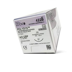 Look 422B PolySyn PGA Undyed Reverse Cutting Sutures C6 4-0 27 12/Bx-0