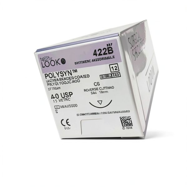 Look 422B PolySyn PGA Undyed Reverse Cutting Sutures C6 4-0 27 12/Bx-0