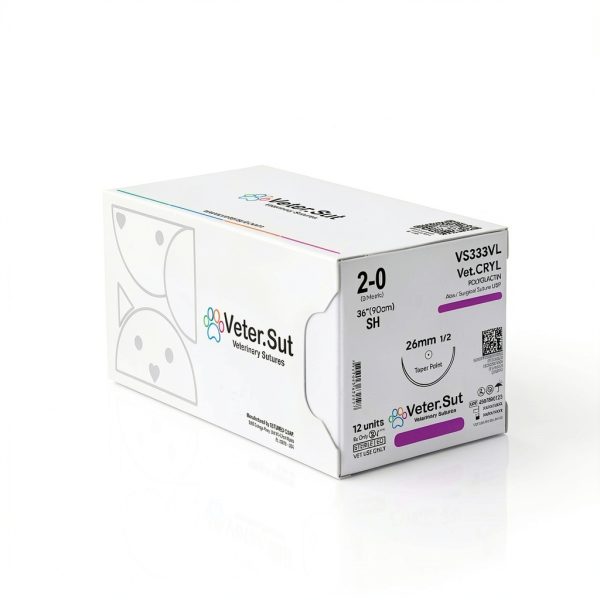 VeterSut VetCRYL Polyglactin Surgical Suture 2-0 26mm Needle 12 Count-0