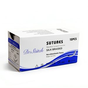 CynaMed Suture Thread with Needle (12-Pack) – Black Training Sutures for Practice, 3/0, 25mm Blade, 1/2 Reverse Cutting (12-Pack)-0