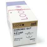Look X559B Chromic Gut Absorbable Sutures 4-0 27" C6 3/8 Circle 19mm Needle, Reverse Cutting, Sterile Dental Surgical 12/Pk-0