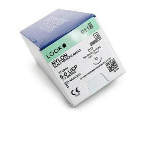 Look 911B Nylon Black Monofilament Non-Absorbable Reverse Cut Sutures C17 6/0 10" 12/Bx-0