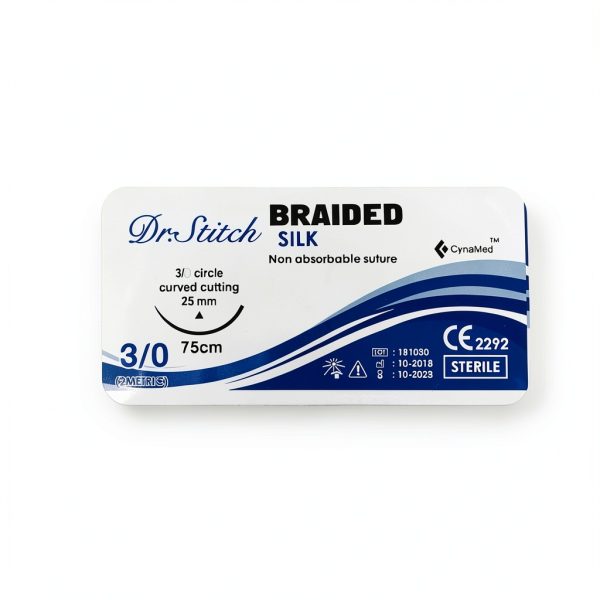 CynaMed Suture Thread with Needle (12-Pack) – Black Training Sutures for Practice, 3/0, 25mm Blade, 1/2 Reverse Cutting (12-Pack)-2