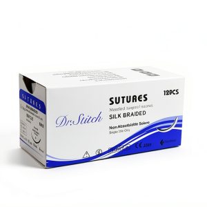 CynaMed 12-Pack Suture Thread with Needle 5/0 19mm Black for Training-0